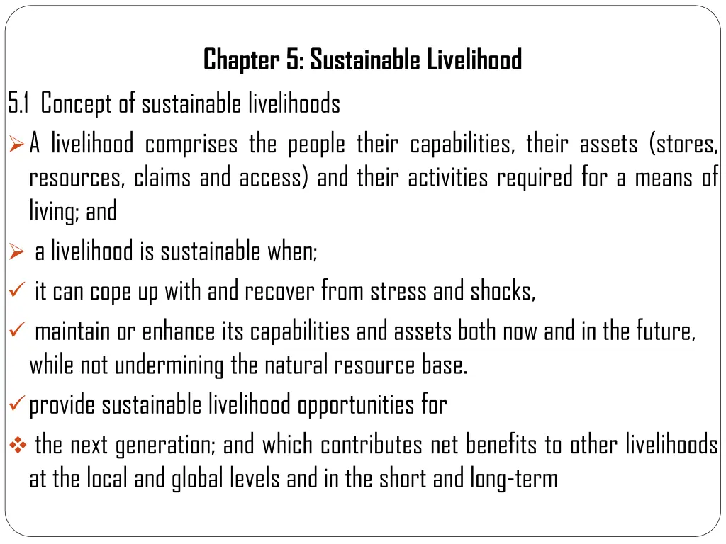 chapter 5 sustainable livelihood