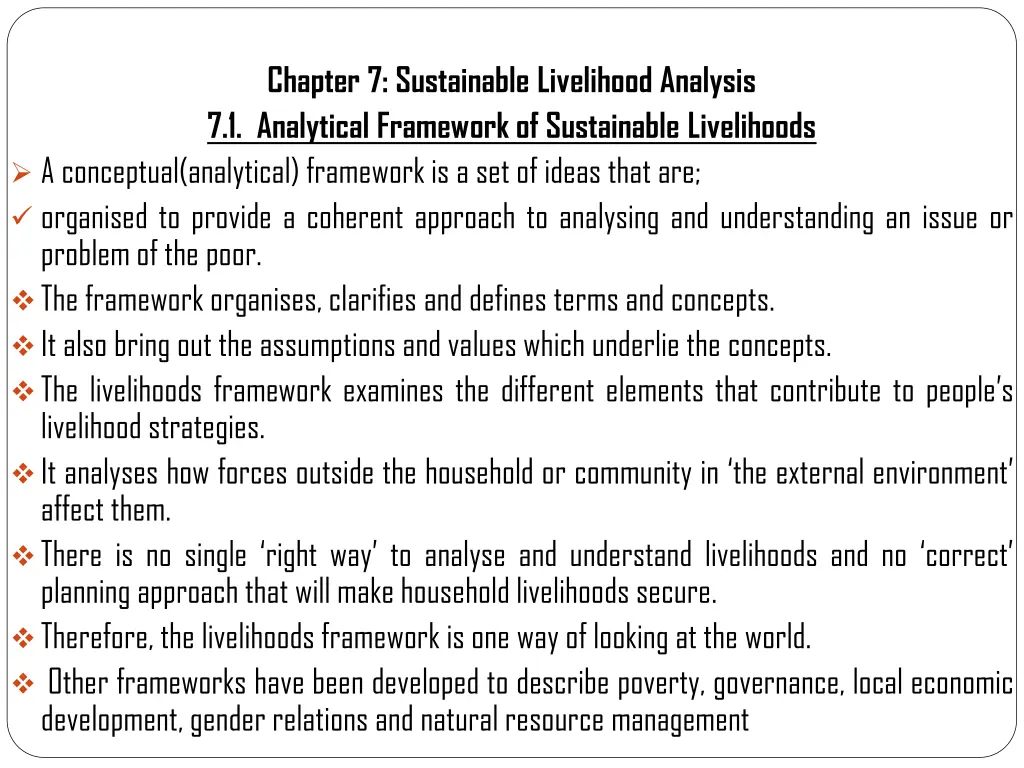 chapter 7 sustainable livelihood analysis