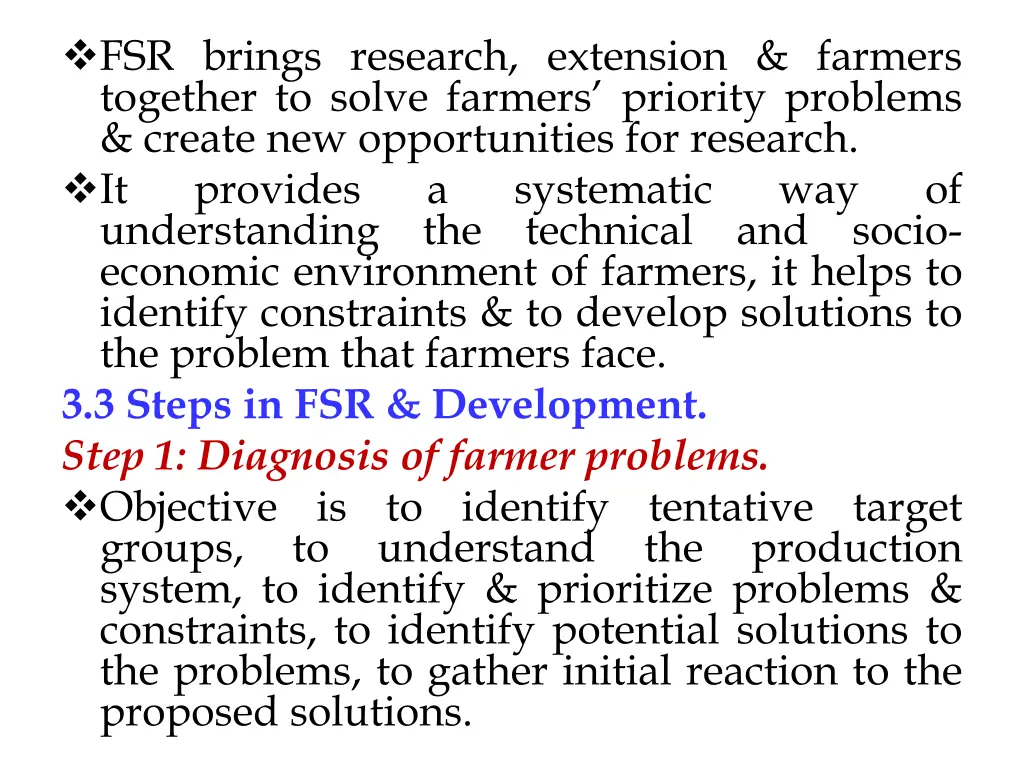 fsr brings research extension farmers together