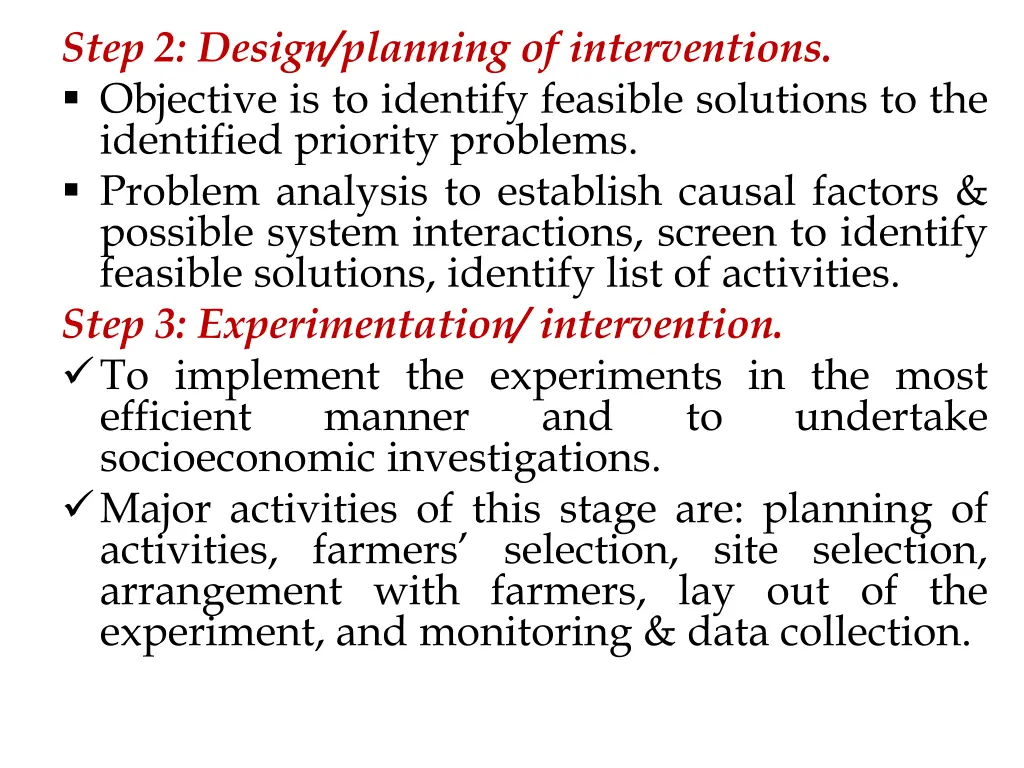 step 2 design planning of interventions objective