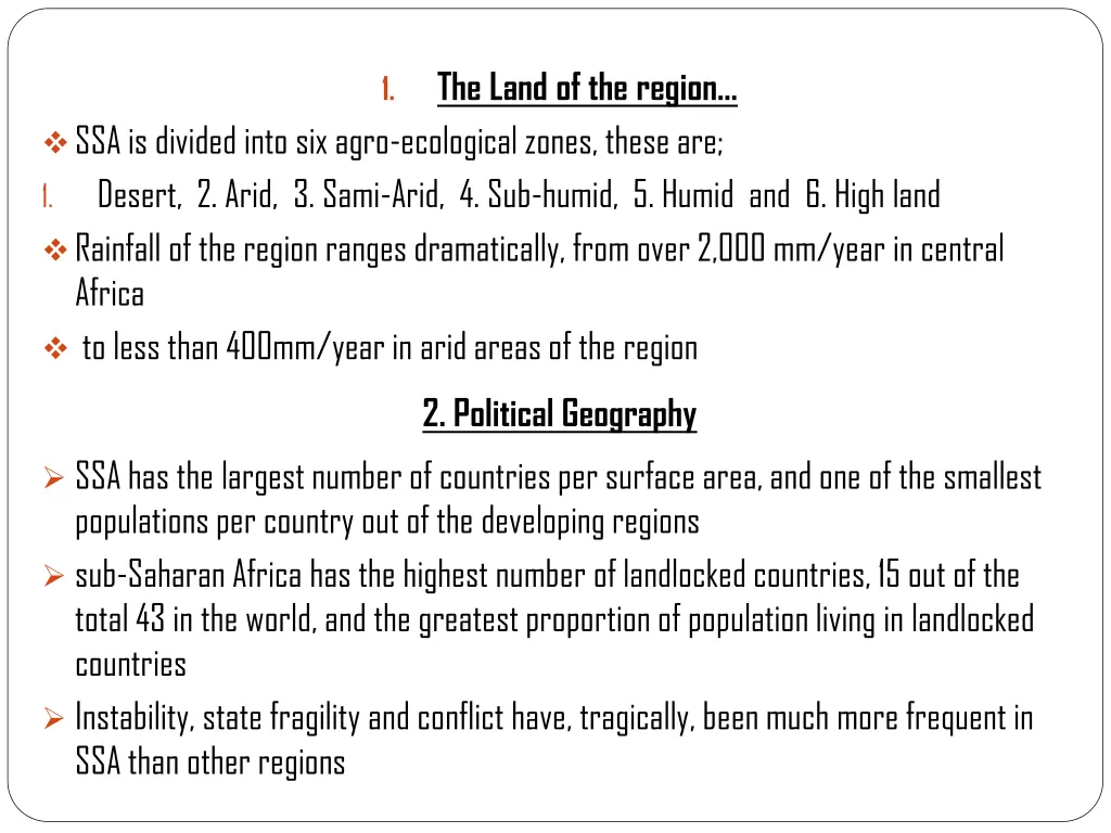 the land of the region