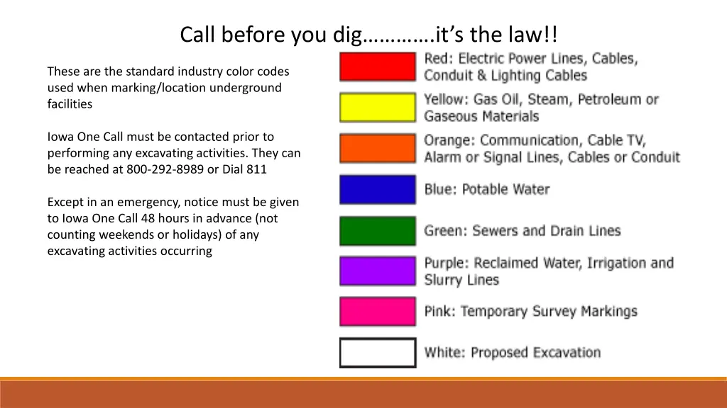 call before you dig it s the law