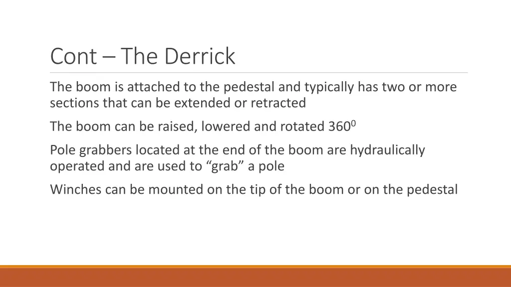 cont the derrick