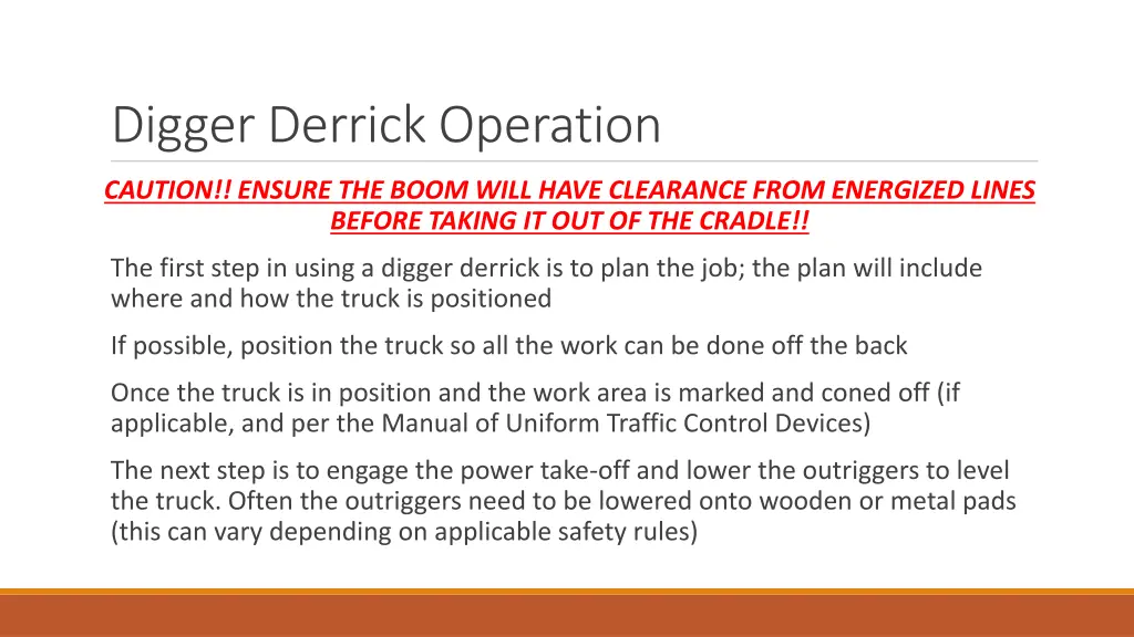 digger derrick operation