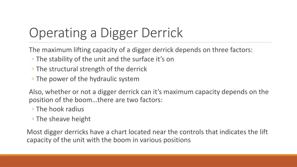 operating a digger derrick