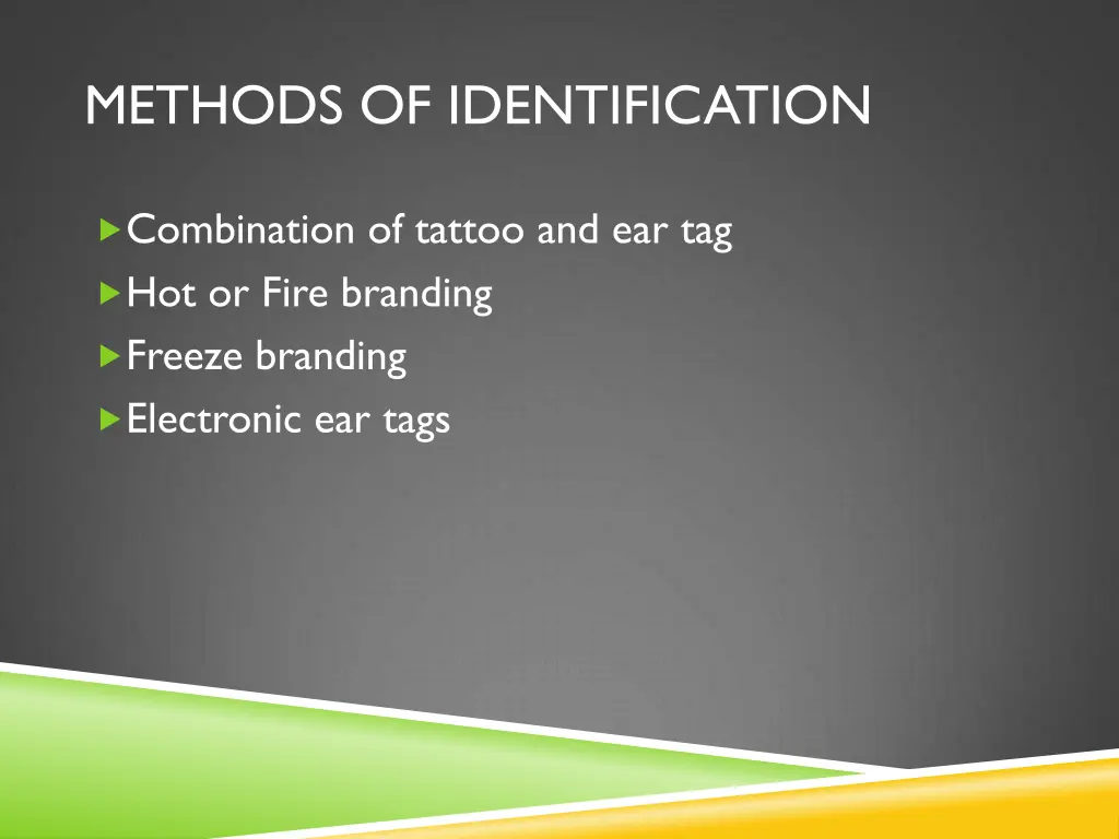 methods of identification