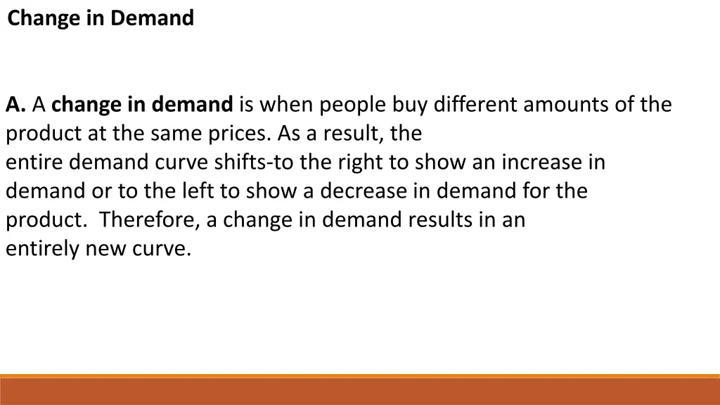 change in demand