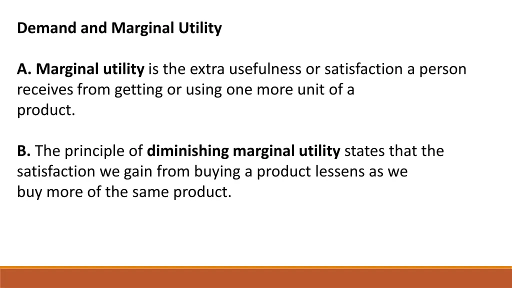 demand and marginal utility