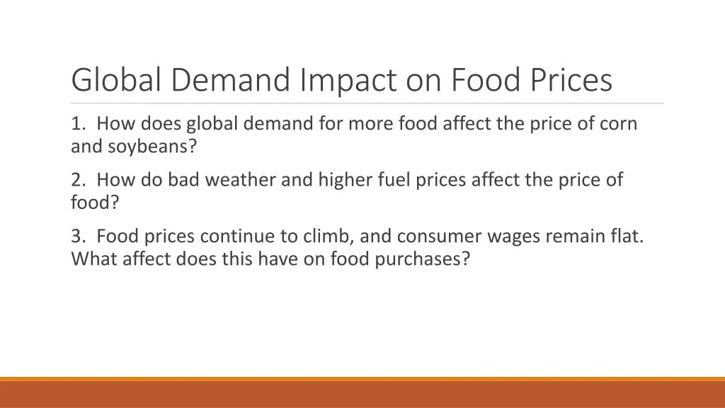 global demand impact on food prices