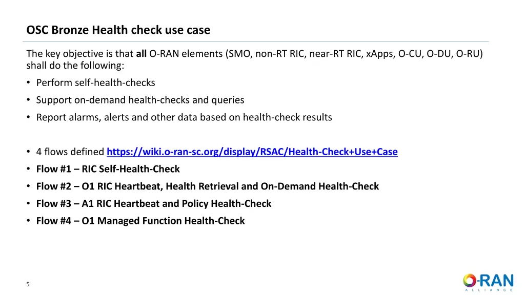 osc bronze health check use case