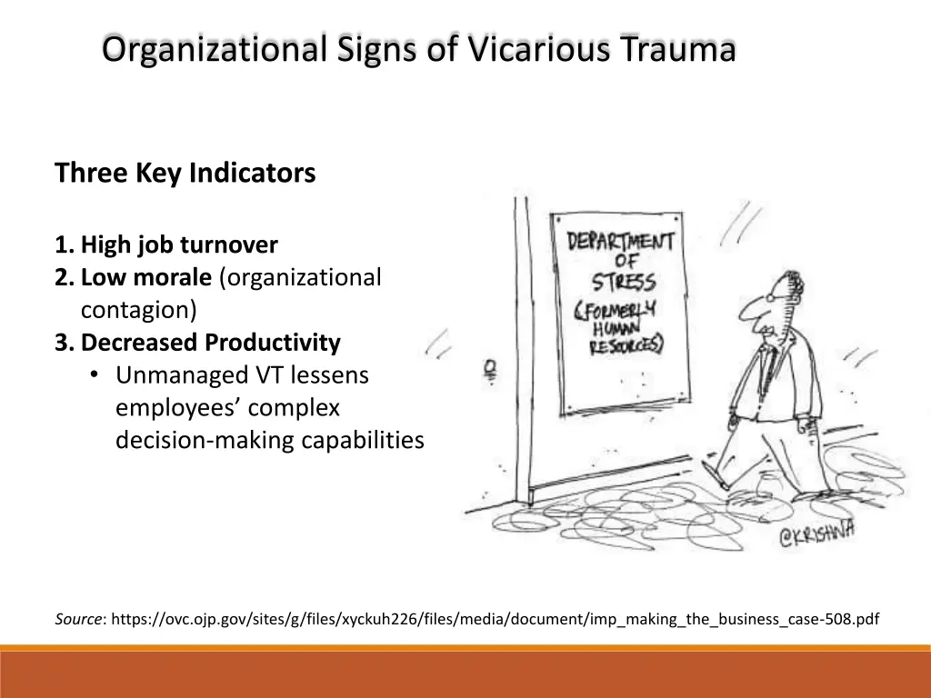 organizational signs of vicarious trauma