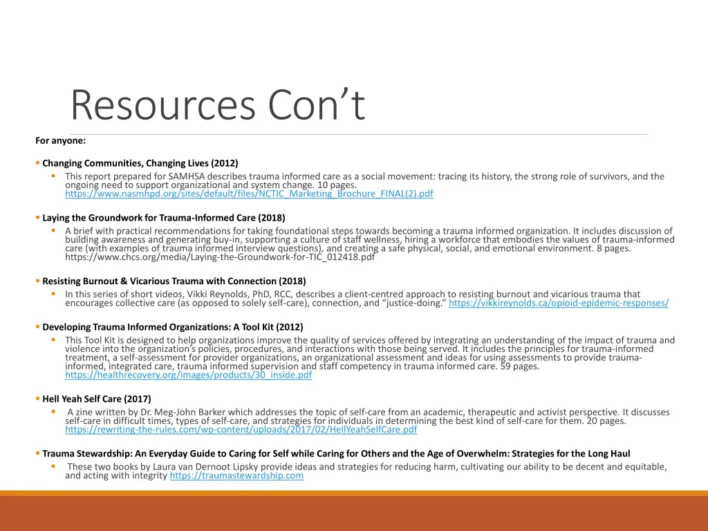 resources con t for anyone