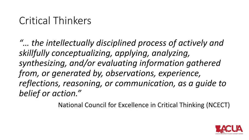 critical thinkers 1