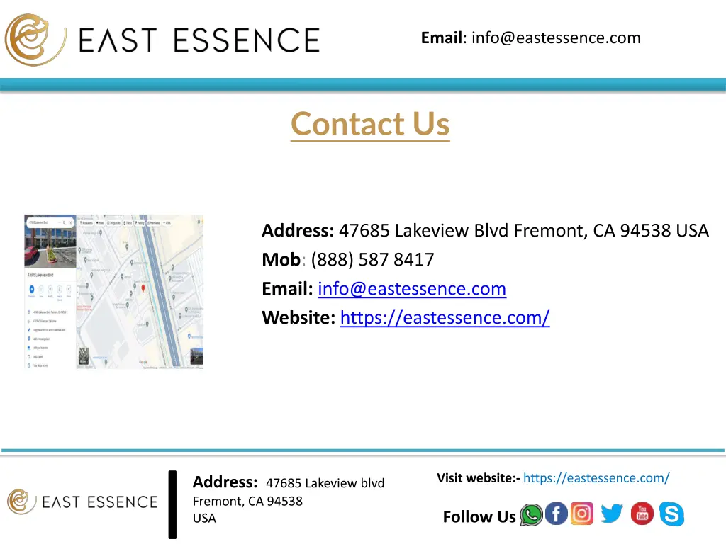 email info@eastessence com 8