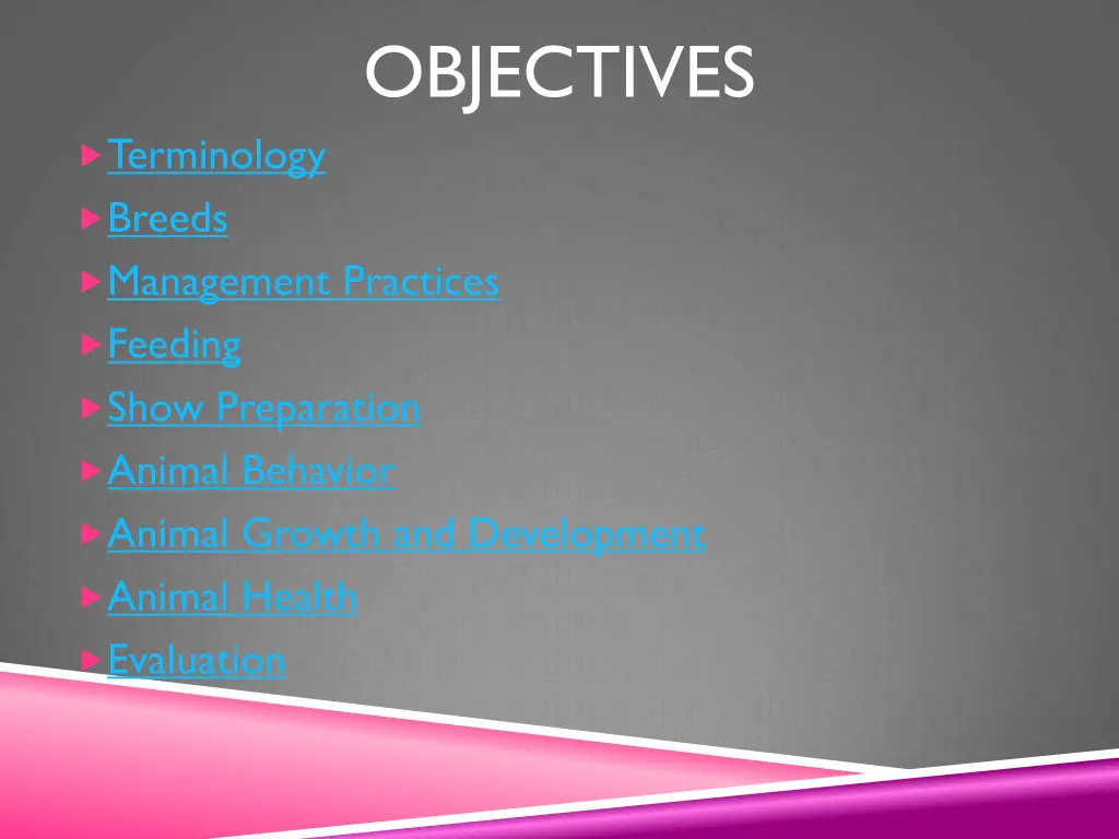 objectives