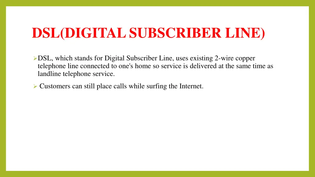 dsl digital subscriber line