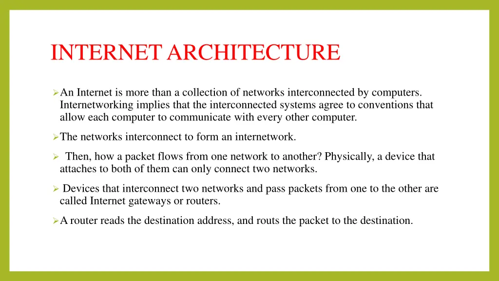 internet architecture