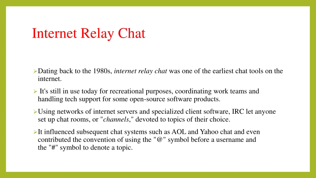 internet relay chat