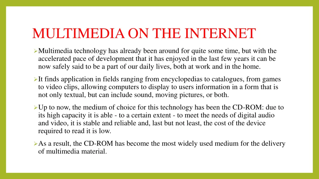 multimedia on the internet