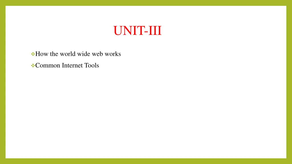 unit iii