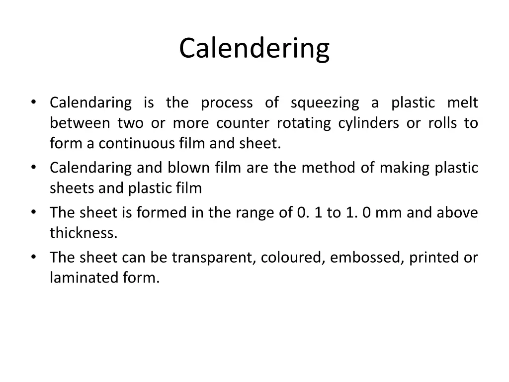 calendering