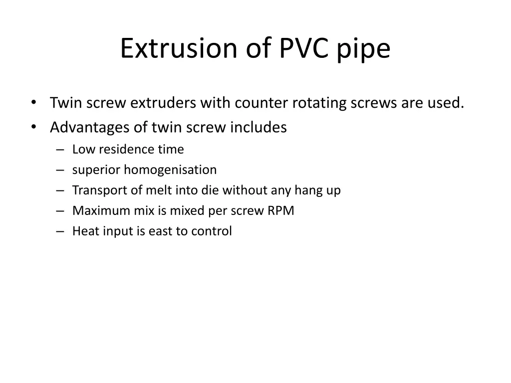 extrusion of pvc pipe