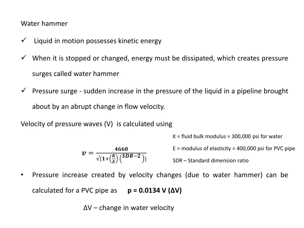 water hammer