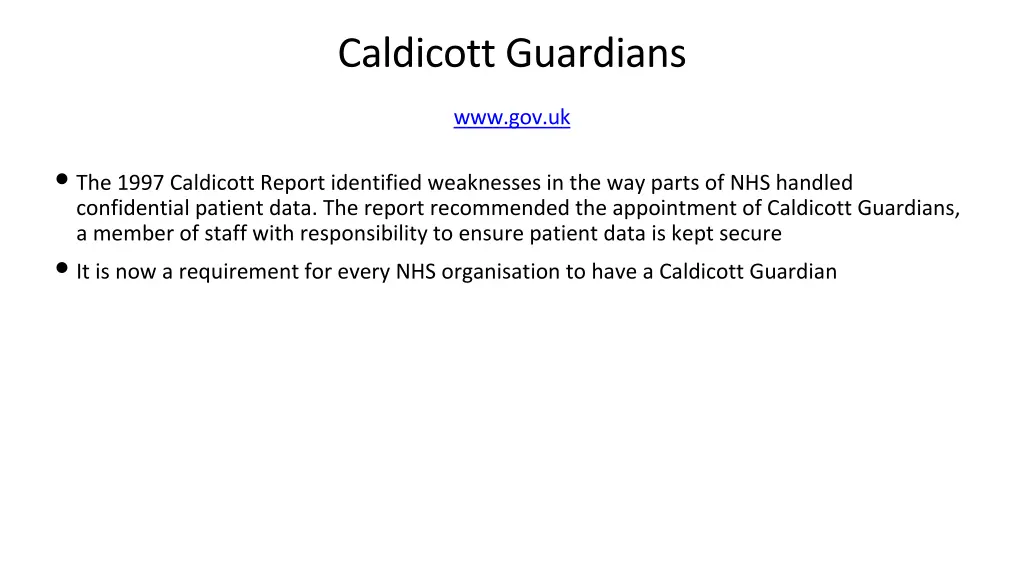 caldicott guardians