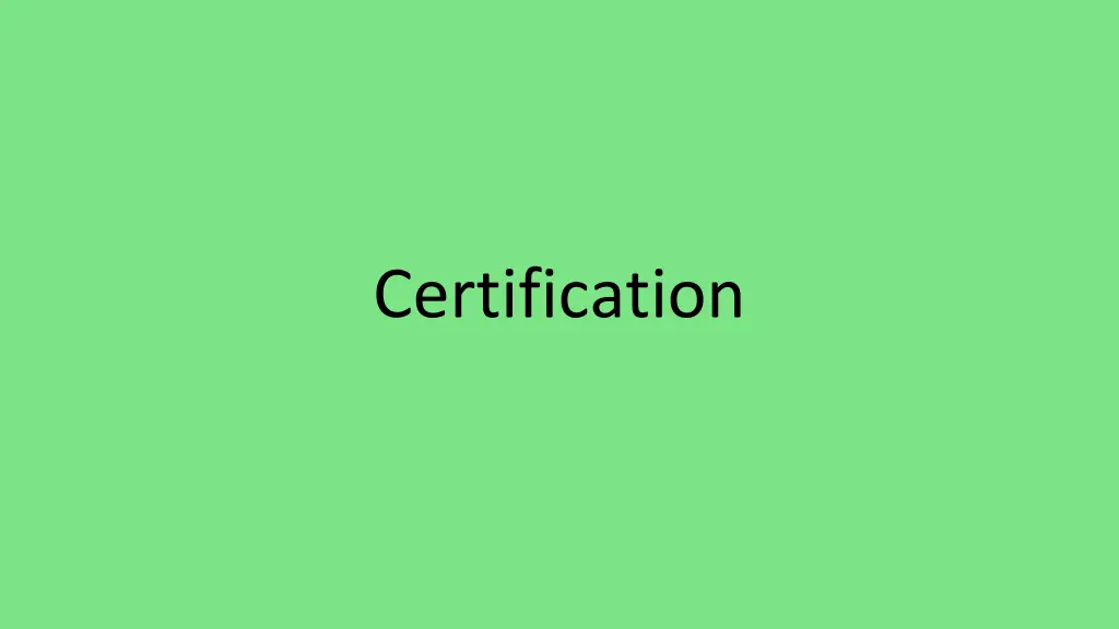 certification