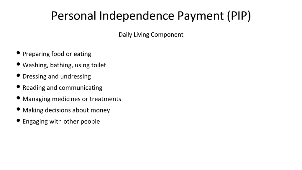 personal independence payment pip 1