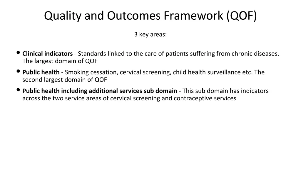 quality and outcomes framework qof 1