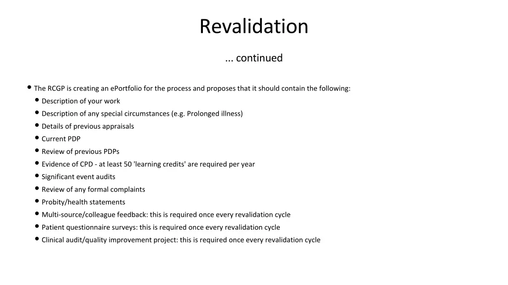 revalidation 1