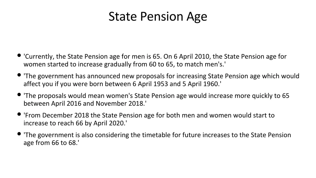 state pension age