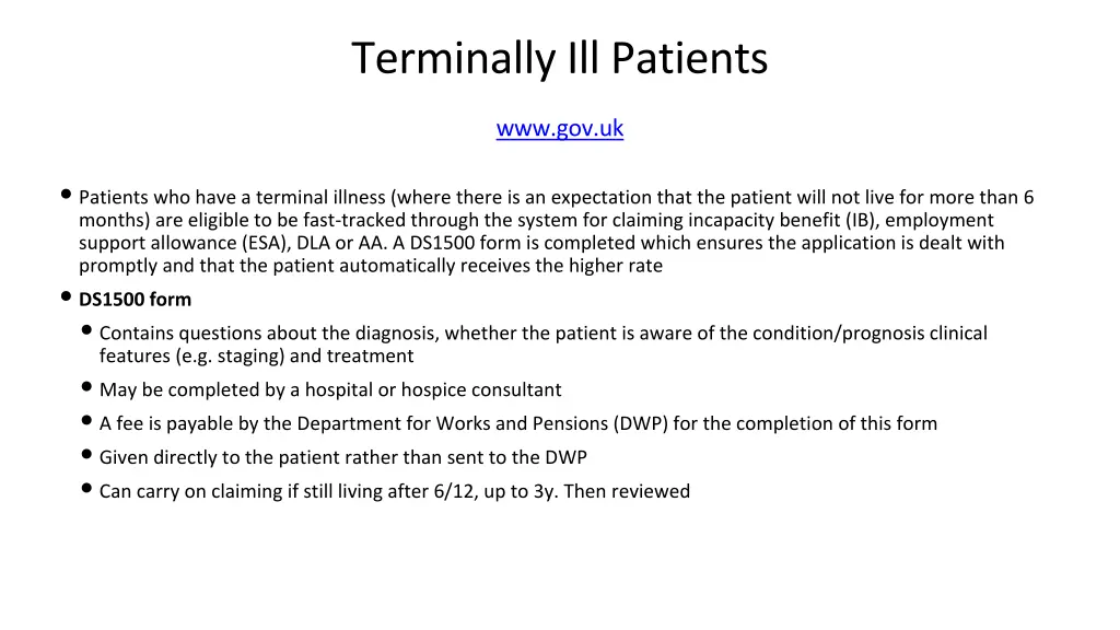 terminally ill patients