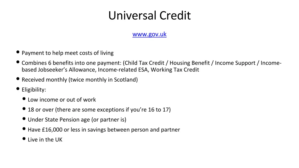 universal credit