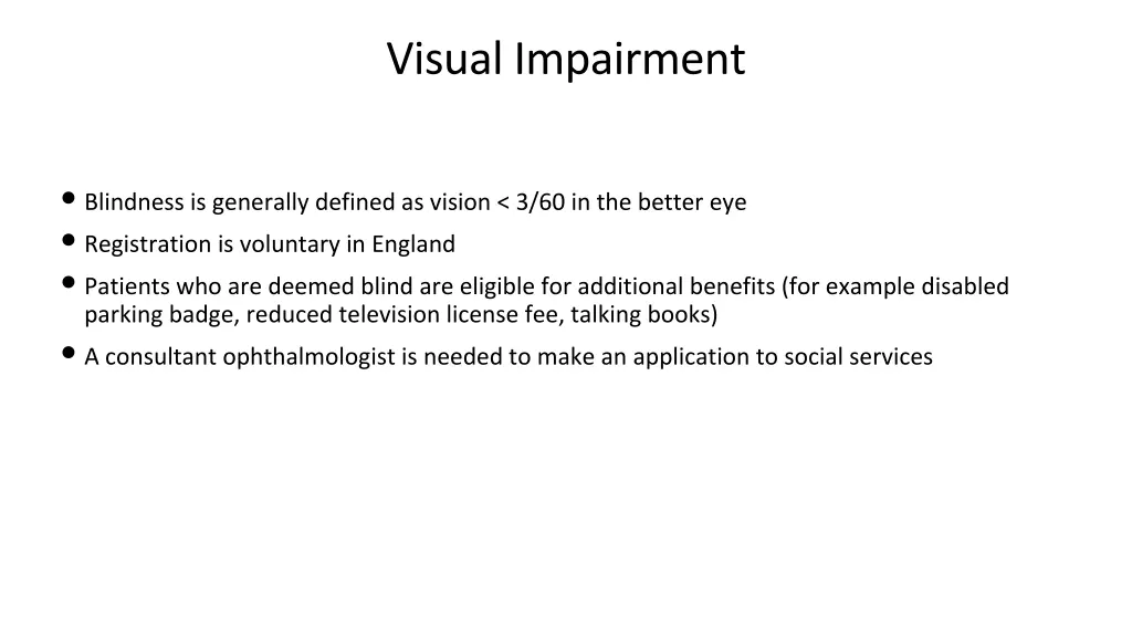 visual impairment