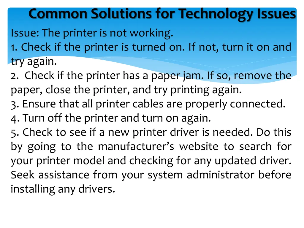 common solutions for technology issues issue