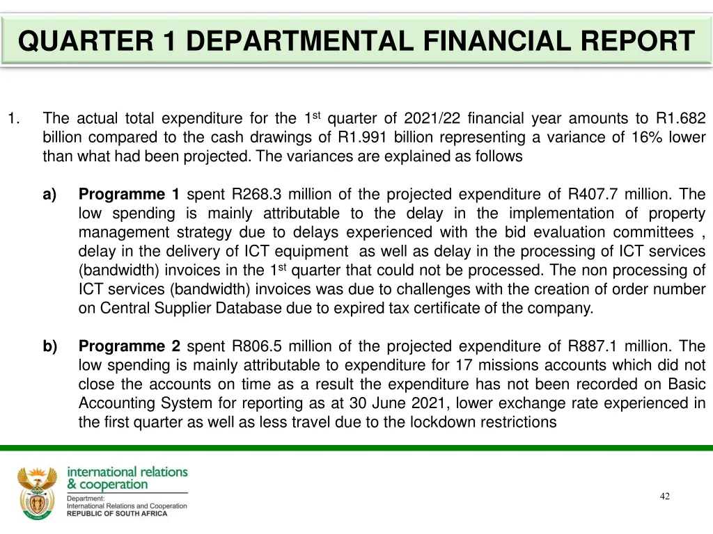 quarter 1 departmental financial report 1