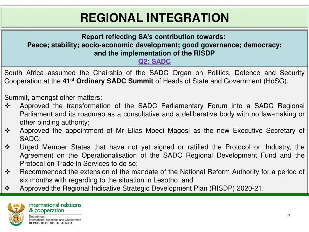 regional integration