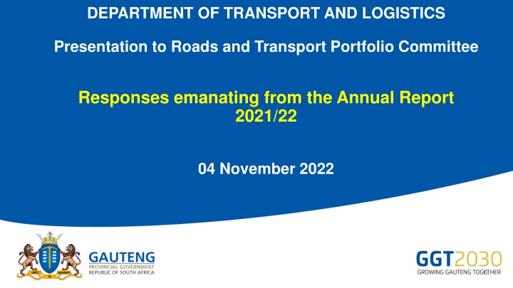 department of transport and logistics