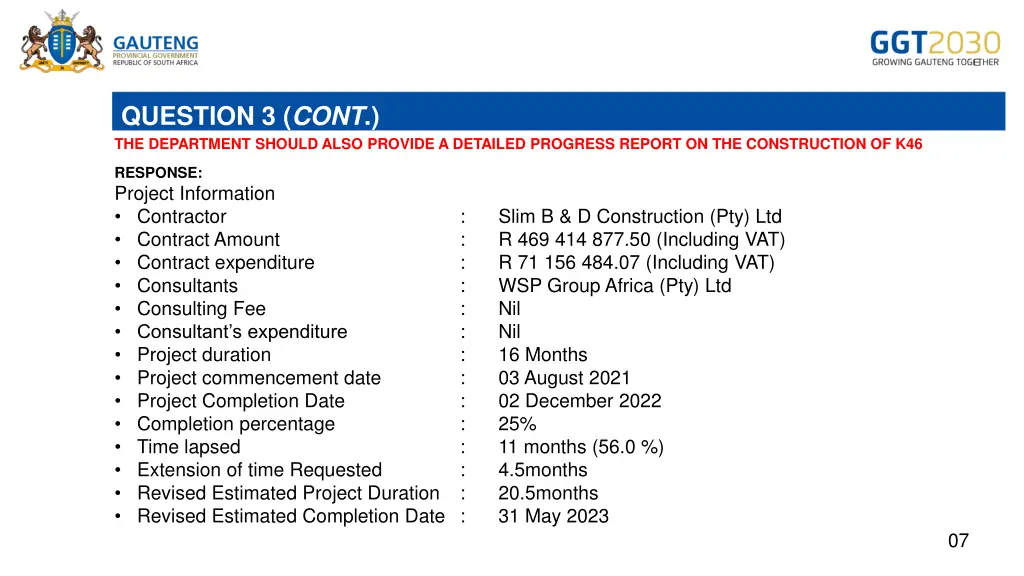 question 3 cont the department should also