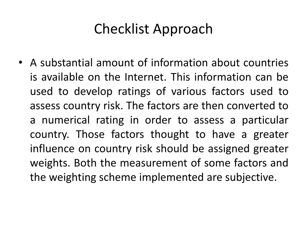 checklist approach 1