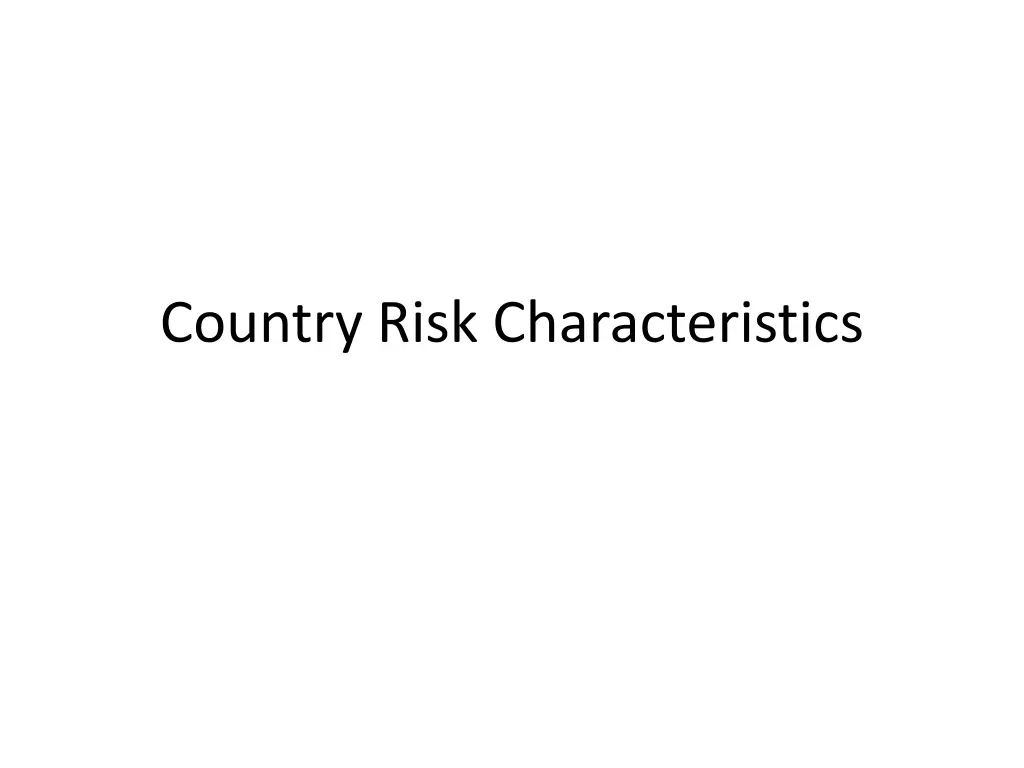 country risk characteristics