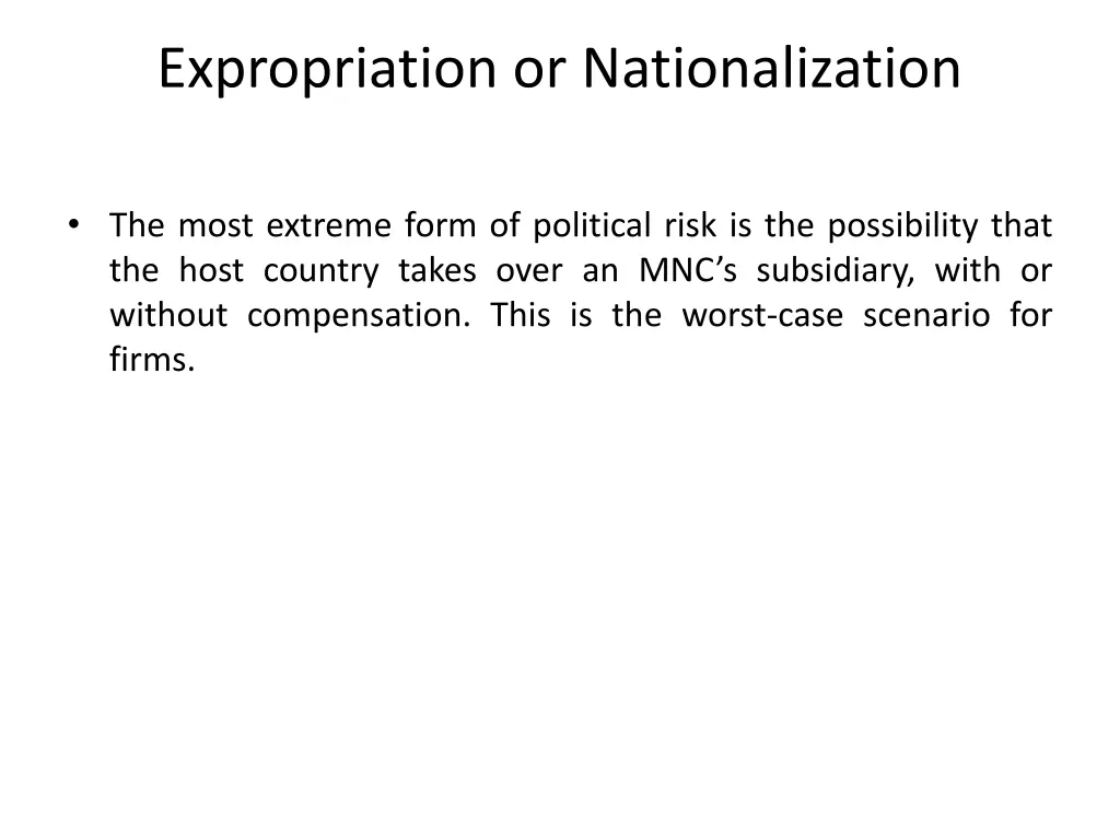 expropriation or nationalization