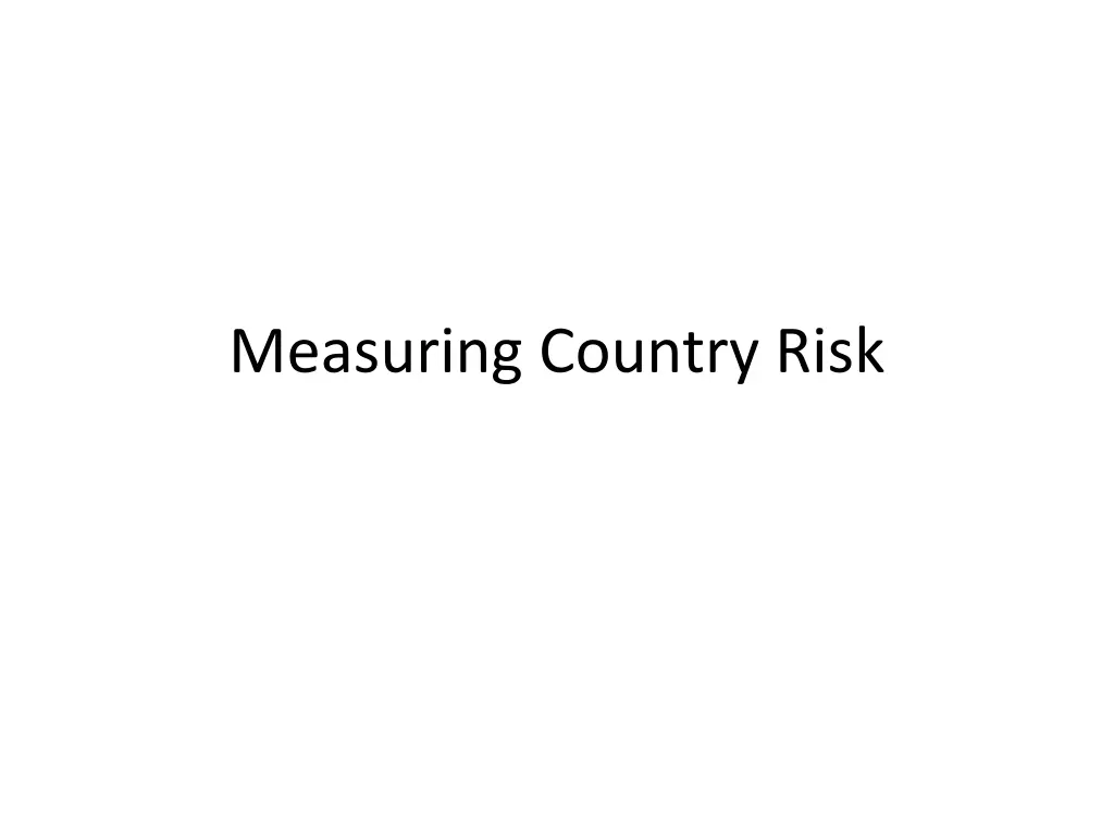 measuring country risk