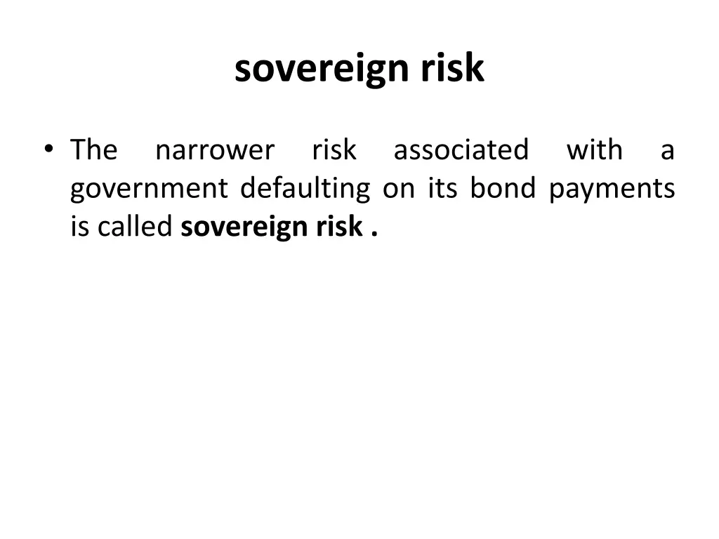 sovereign risk