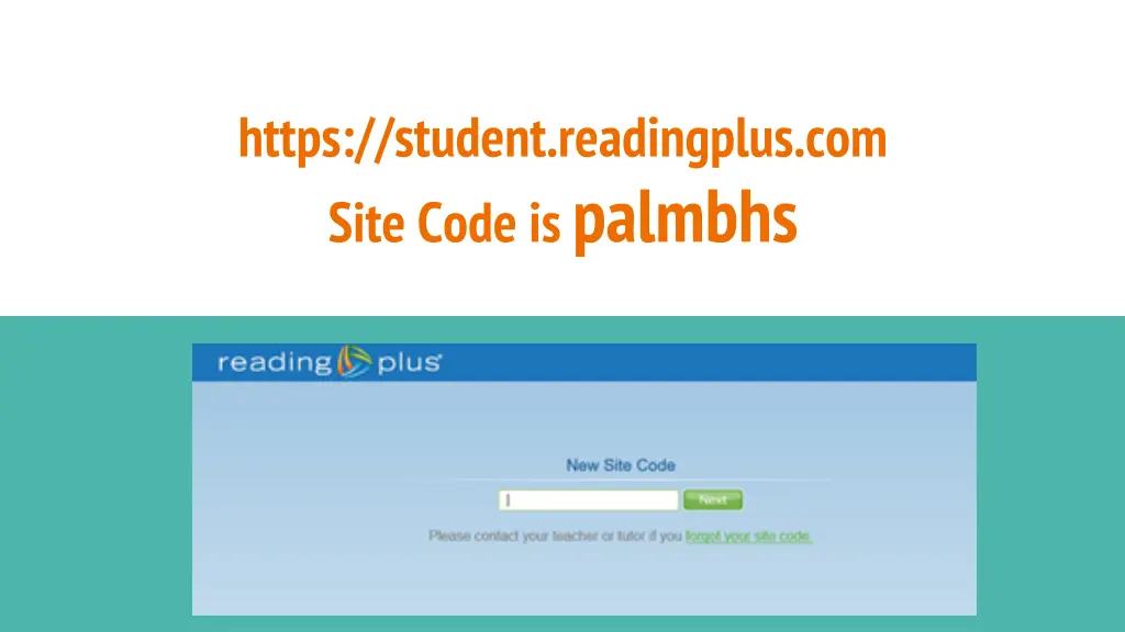 https student readingplus com site code is palmbhs