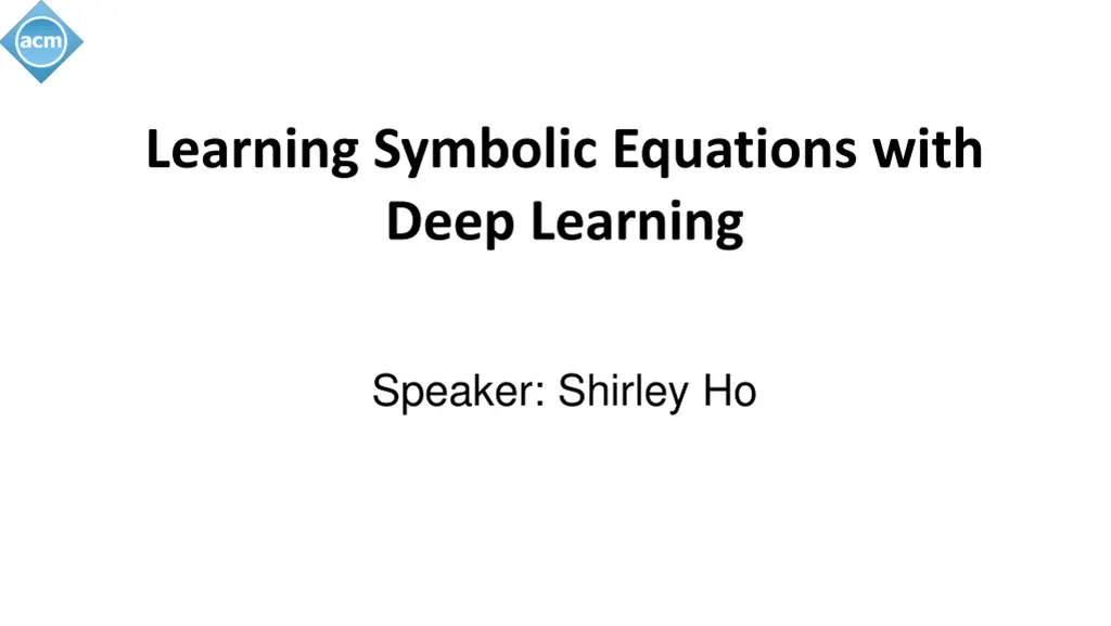 learning symbolic equations with deep learning