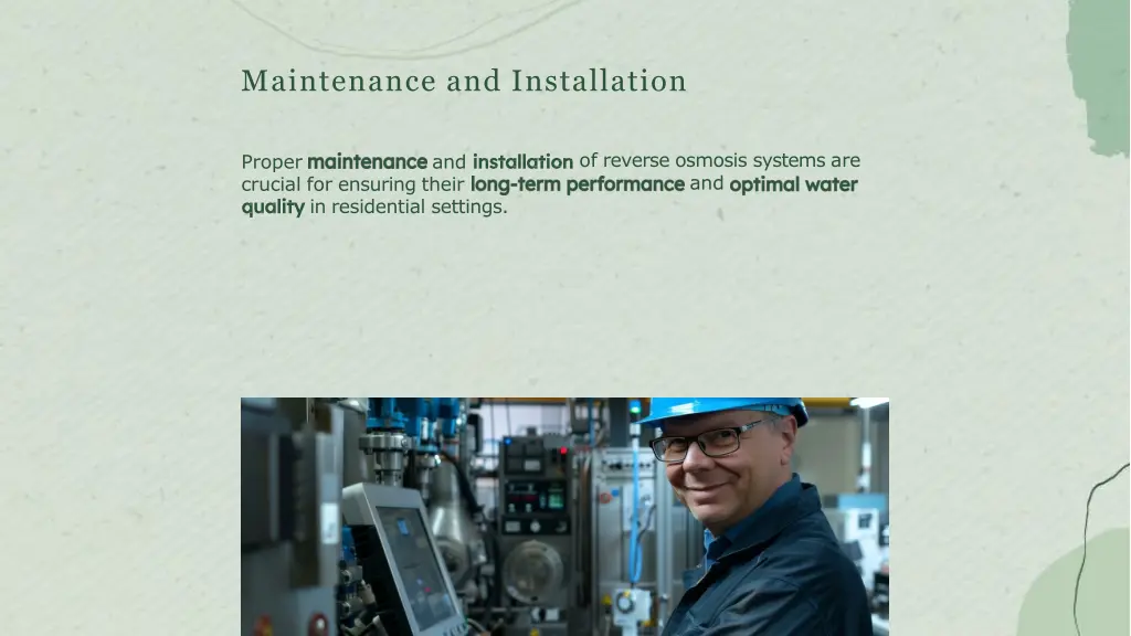 maintenance and installation