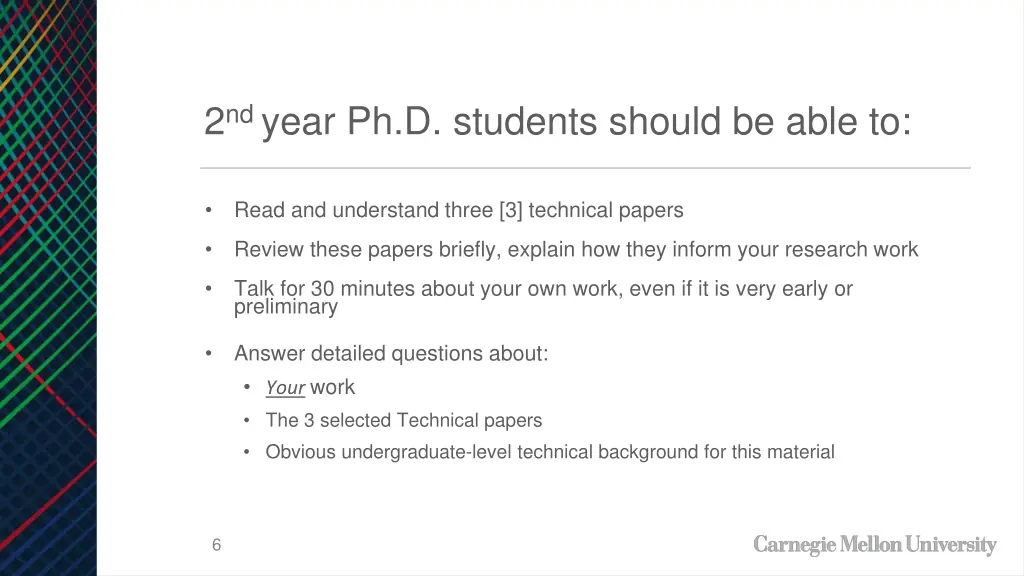 2 nd year ph d students should be able to